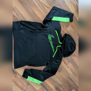 Nike Therma-Fit Black and Neon Green Hoodie Size Medium